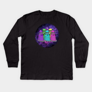 Neon Space Daleks - Doctor Who Kids Long Sleeve T-Shirt